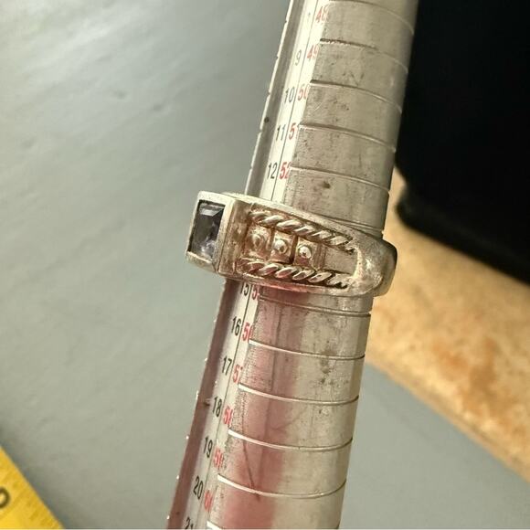 Judith Ripka Lolite 925 Sterling Silver Ring Size 6.75 - Picture 12 of 12